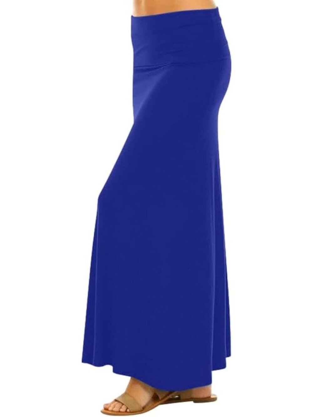 Women's Sweet Hearts Royal Blue High Waist Long Flare A-Line Skirt Maxi Dress